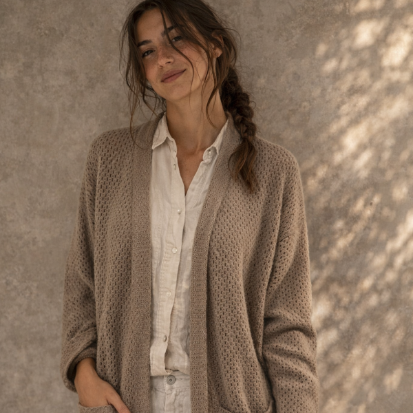 Kaschmir Cardigan mesh Struktur