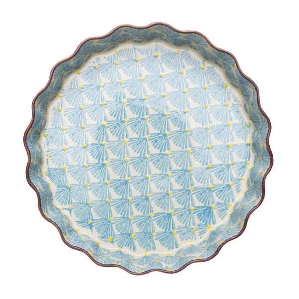 Quicheform Keramik blau