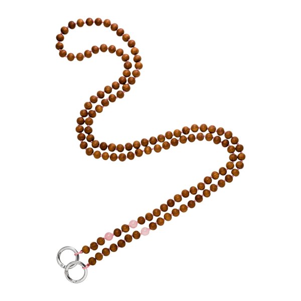 Lange Handykette Rosenquarz