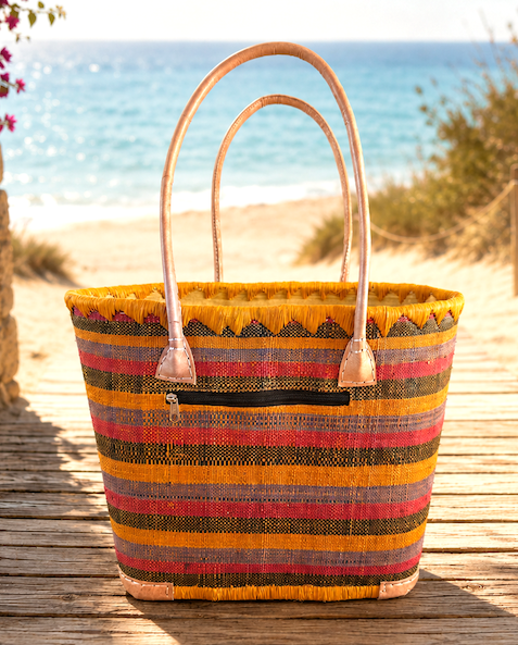 RAFFIA-KORB ORANGE – Bild 4