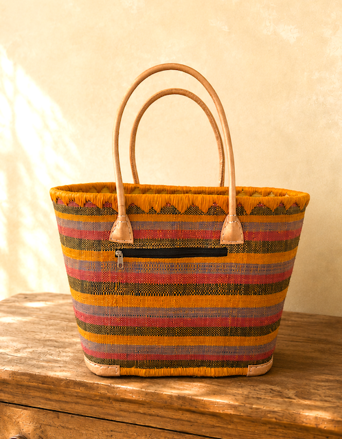 RAFFIA-KORB ORANGE – Bild 2