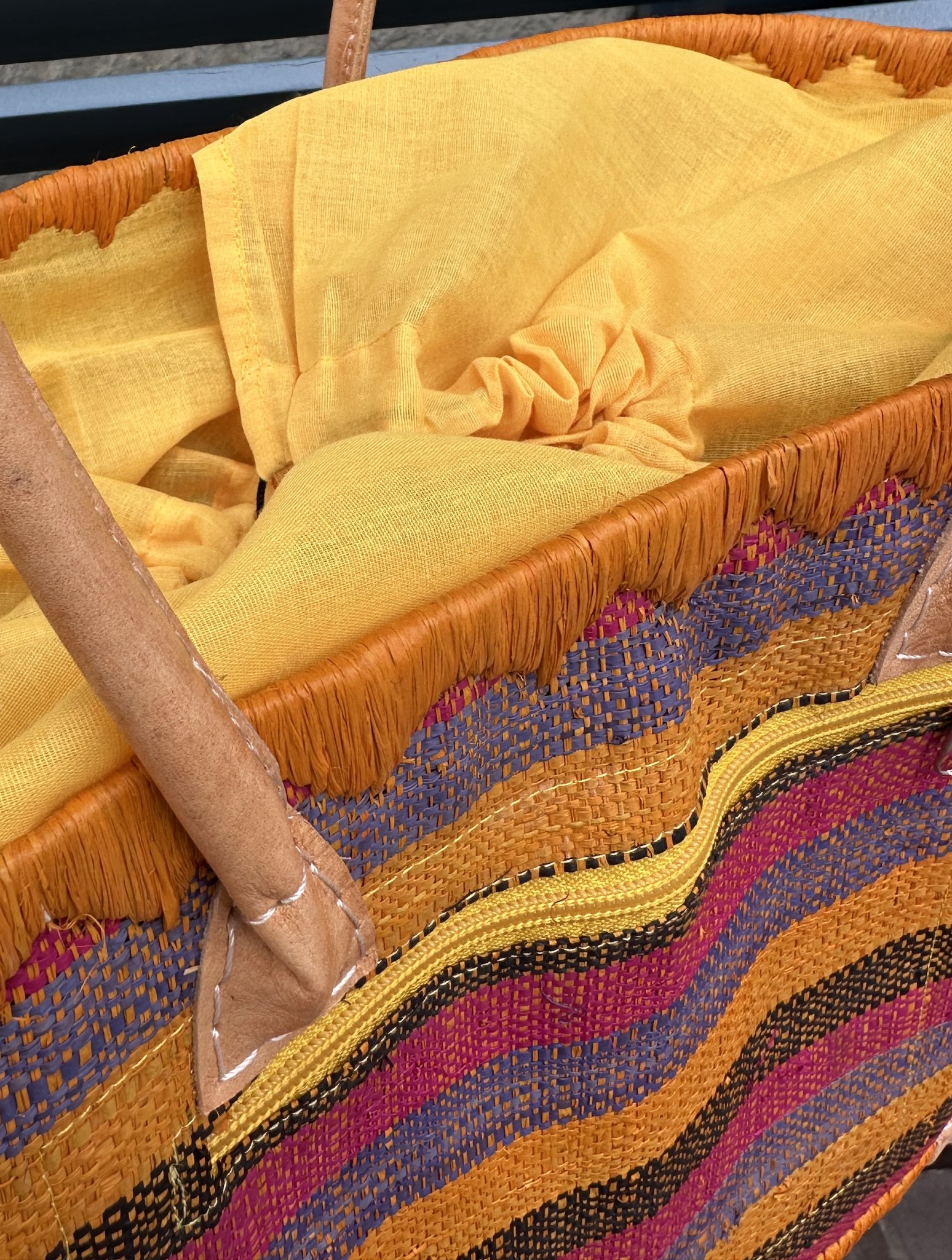 RAFFIA-KORB ORANGE – Bild 3