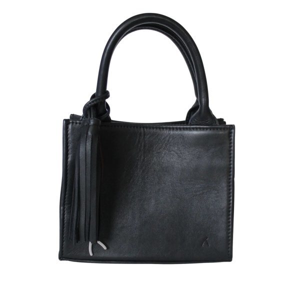 Schwarze Handtasche Leder