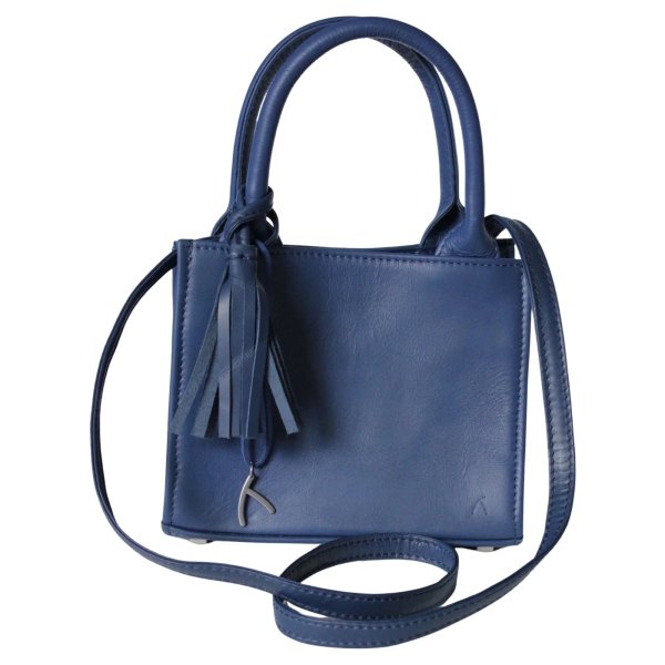 Lederhandtasche blau