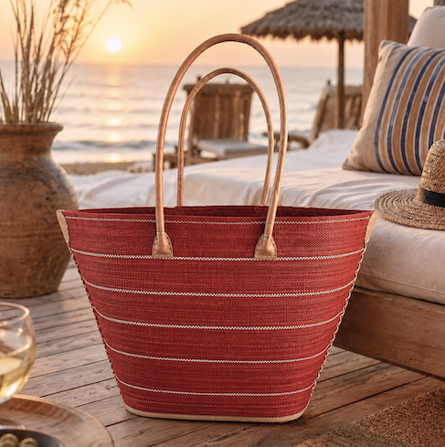 Elegante Korbtasche aus Raffia