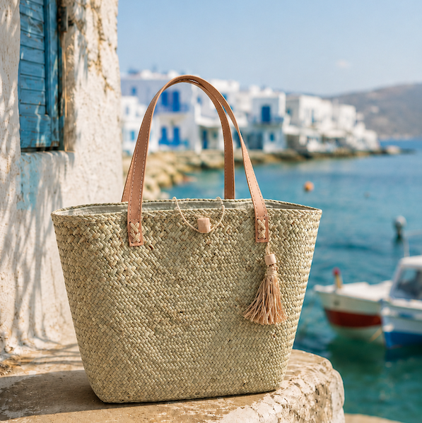 Raffia-Tasche natur