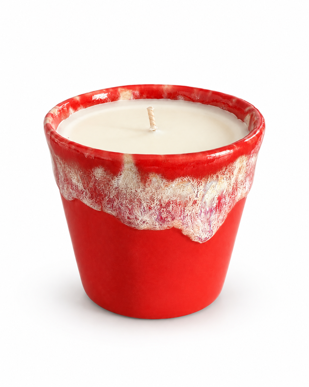 ROTER KERAMIKBECHER MIT KERZE – Bild 3