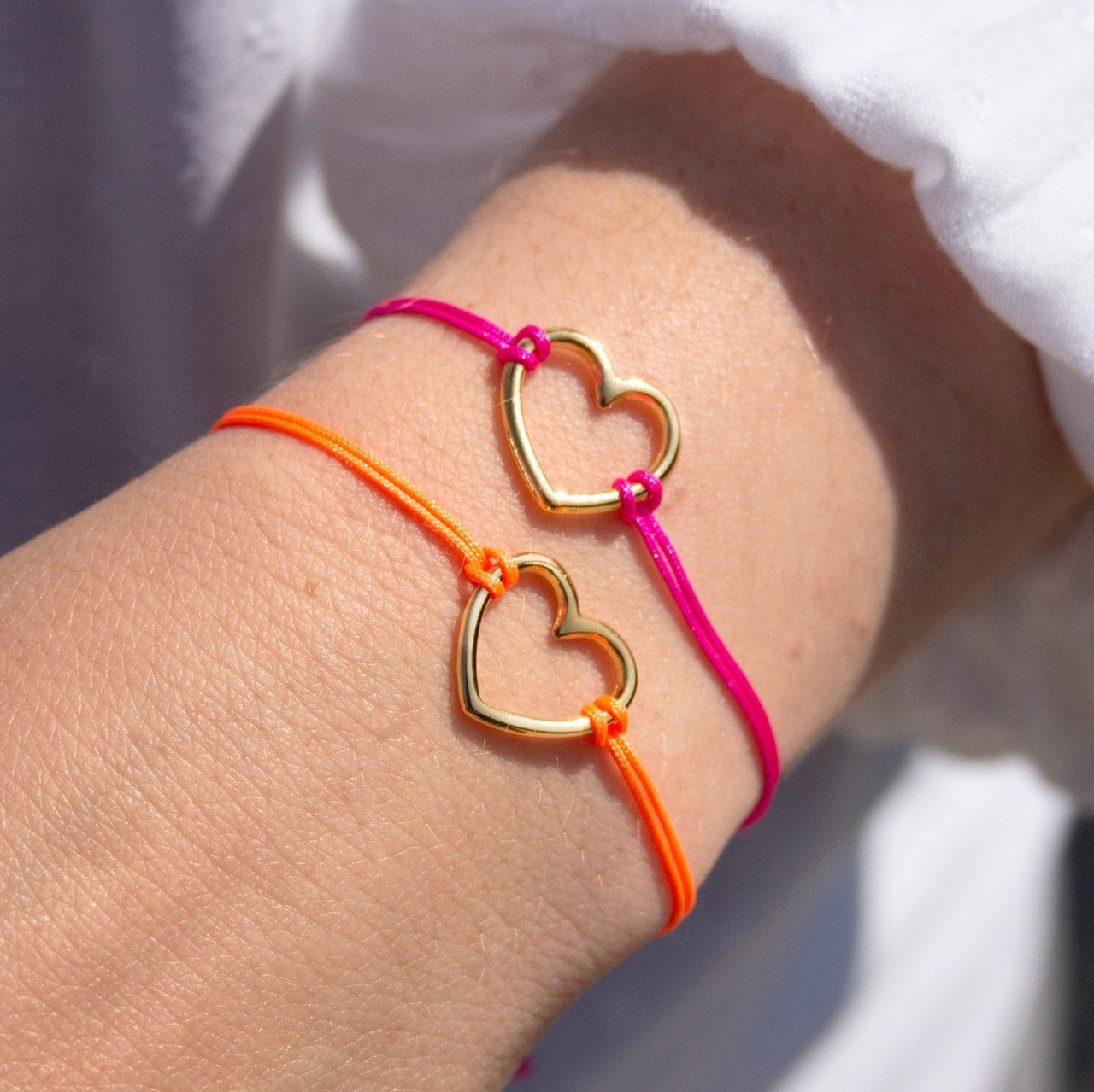 Armband gold Herz pink